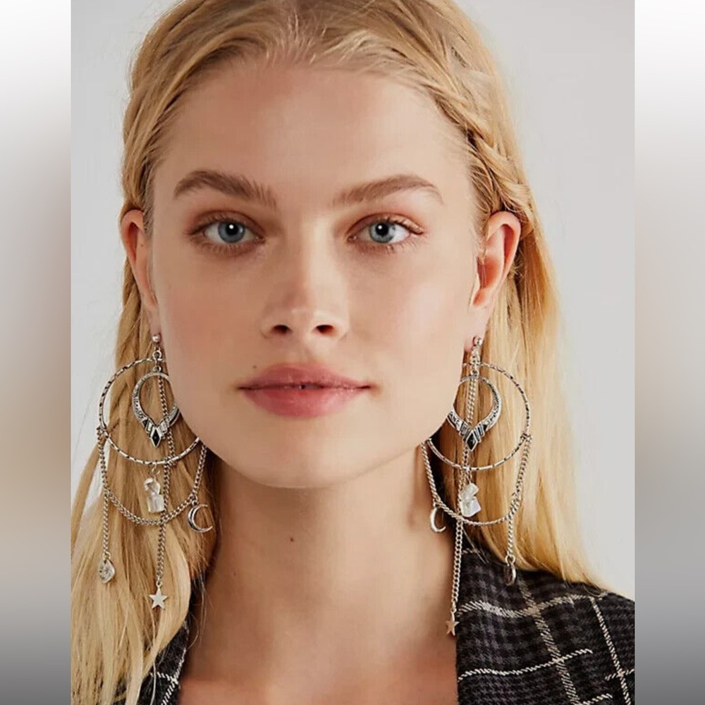 New🌟Free People -Dancing In The Street Earrings-Silver